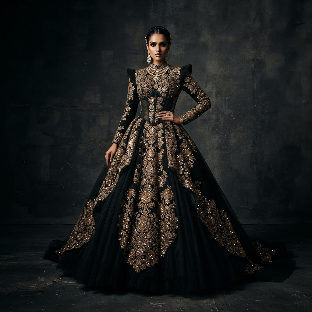 Noir Sculpt Gown